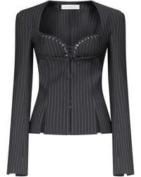 Ludovic de Saint Sernin - Rebecca Pinstripe Lace-Up Jacket - Lyst