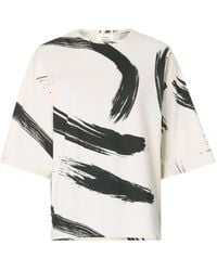 Loulou de Saison - Halber Abstract-Print Oversized T-Shirt - Lyst
