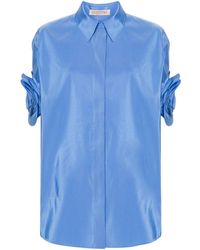 Valentino Garavani - Floral-appliqué silk shirt - Lyst