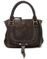 Chloé - Sac Cabas En Daim À Anse Enroulée - Lyst