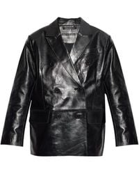 Stand Studio - Double-Breasted Leather Coat - Lyst