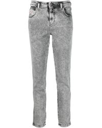 DIESEL Denim Andere materialien jeans in Grau Damen Bekleidung Jeans Capri-Jeans und cropped Jeans 
