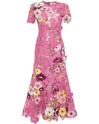 Oscar de la Renta - Abito Da Sera Orchid Con Ricamo - Lyst