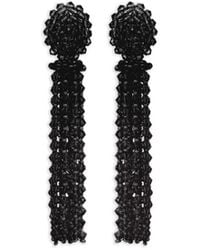 Oscar de la Renta - Bead-Embellished Tassel Earrings - Lyst