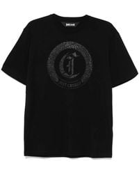 Just Cavalli - Stud-Embellished Logo T-Shirt - Lyst