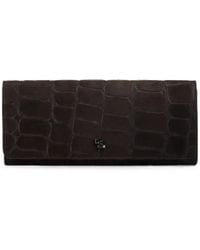 Le Silla - Crocodile-Effect Suede Clutch Bag - Lyst