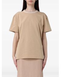 Fabiana Filippi - Embroidered-Trim T-Shirt - Lyst