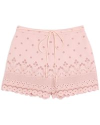 Valentino Garavani - Sangallo Shorts With Fleur A Jours Daisy Motif - Lyst