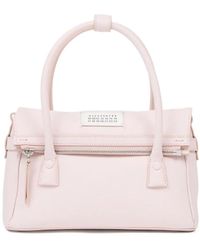 5AC East West ハンドバッグ スモール ピンク Maison Margiela 5AC Classique Baby leather shoulder bag in pink - Maison