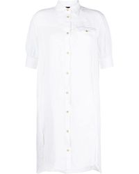 Fay - Short-sleeved Linen Shirtdress - Lyst