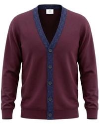 Harden - V-Neck Contrast-Trim Cardigan - Lyst