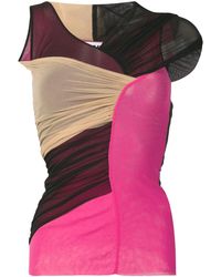 MSGM Top asimétrico entallado - Negro