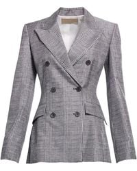 Elie Saab - Prince Of Wales Check Double-Breasted Blazer - Lyst