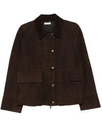 P.A.R.O.S.H. - Flap-Pockets Suede Leather Jacket - Lyst