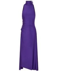Rabanne - Midi Draped Jersey Dress - Lyst