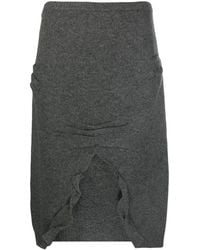 Prada - Front-slit Virgin Wool-cashmere Skirt - Lyst
