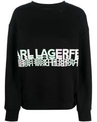 Karl Lagerfeld - Felpa girocollo con stampa - Lyst