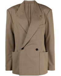 Lemaire - Double-breasted Cotton Blazer - Lyst