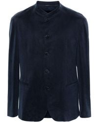 Giorgio Armani - Band-collar Buttoned Jacket - Lyst