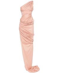 Rick Owens - Draped Gown Cotton Maxi Dress - Lyst