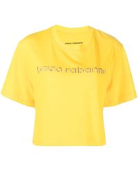 Rabanne - Cropped-T-Shirt mit Logo - Lyst