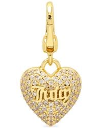 Juicy Couture - Crystal-Embellished Heart Charm Necklace - Lyst