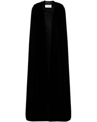 Saint Laurent Maxi Open Front Cape - Black
