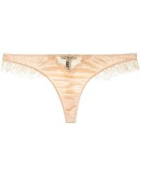 Kiki de Montparnasse - Lace Inset Silk Charmeuse Thong - Lyst