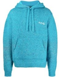Amiri - Logo-Embroidery Knitted Hoodie - Lyst