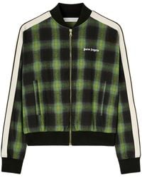Palm Angels - Logo-Embroidered Plaid Bomber Jacket - Lyst