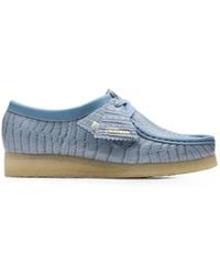 Clarks - Wallabee Croc-Effect Leather Derby Shoes - Lyst