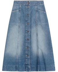 Valentino Garavani - Cotton Midi Skirt - Lyst