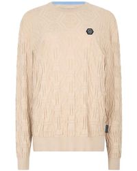 Philipp Plein - Monogram-Pattern Round-Neck Sweater - Lyst