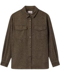 MC2 Saint Barth - Cambry Wool-Blend Overshirt With Herringbone Pattern - Lyst