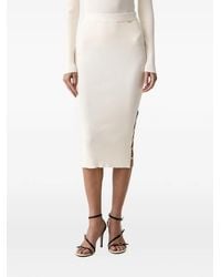 Fracomina - Ribbed-Knit Cut-Out Midi Skirt - Lyst