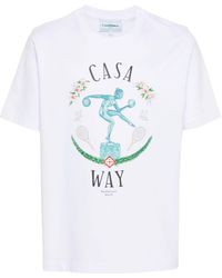 Casablancabrand - Statue En Marbre-print T-shirt - Lyst
