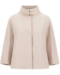 Herno - Cape Boutonnée À Col Montant - Lyst