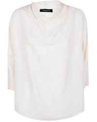 Fabiana Filippi - Enver Satin Short Sleeve Top With Detail - Lyst
