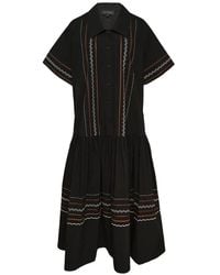 Lee Mathews - Kleid Mit Tiefer Taille Und Lochstickerei - Lyst