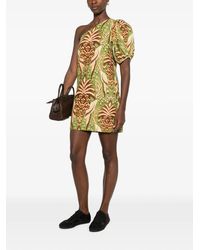 farm rio green one shoulder lea mini dress thais.m on LTK