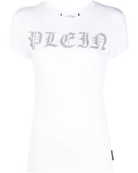 Philipp Plein - Rhinestone-Logo Snake-Print T-Shirt - Lyst