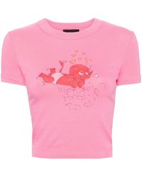 we11done - Doodle Monster-print T-shirt - Women's - Polyurethane/cotton - Lyst