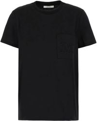 Max Mara - Camiseta de algodón con logo bordado - Lyst