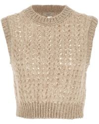Peserico - Pullunder Mit Lochstrickmuster - Lyst