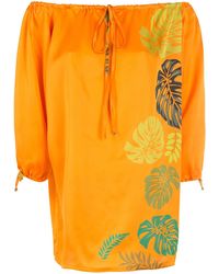 Amir Slama - Robe Courte À Imprimé Feuillage - Lyst
