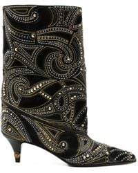 Versace - Bottines En Cuir À Détails De Clous - Lyst