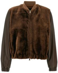 Fabiana Filippi - Leather Fur Bomber Jacket - Lyst