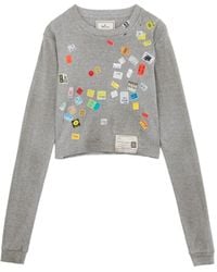 Maison Mihara Yasuhiro - Price-Tag Sticker Printed Crop T-Shirt - Lyst