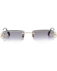 Cartier - Rectangle-frame Rimless Sunglasses - Lyst