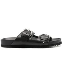 P.A.R.O.S.H. - Buckled leather sandals - Lyst